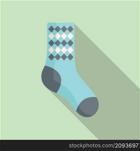 Dirty sock icon flat vector. Sport wool item. Cute sock. Dirty sock icon flat vector. Sport wool item