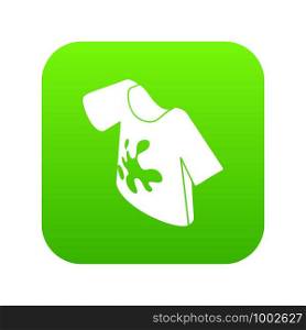 Dirty tshirt icon green vector isolated on white background. Dirty tshirt icon green vector