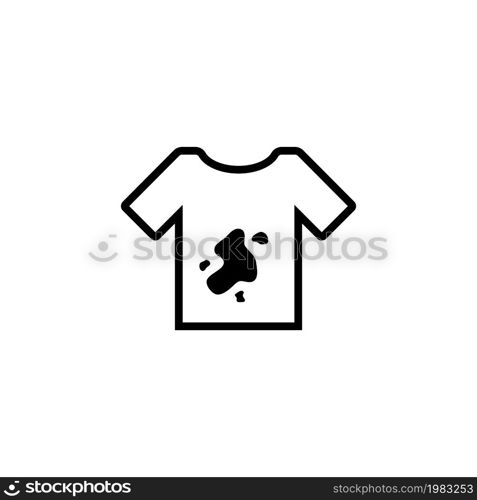 Dirty Tshirt, T-shirt with Spots Dirt. Flat Vector Icon illustration. Simple black symbol on white background. Dirty Tshirt, T-shirt with Spots Dirt sign design template for web and mobile UI element. Dirty Tshirt, T-shirt with Spots Dirt. Flat Vector Icon illustration. Simple black symbol on white background. Dirty Tshirt, T-shirt with Spots Dirt sign design template for web and mobile UI element.