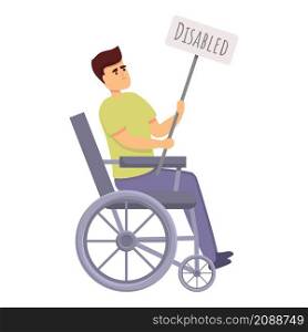 Disability discrimination icon cartoon vector. Disabled people. Handicap tolerance. Disability discrimination icon cartoon vector. Disabled people