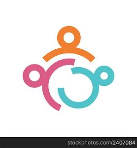Disability logo, family care, or Community care logo vector flat design