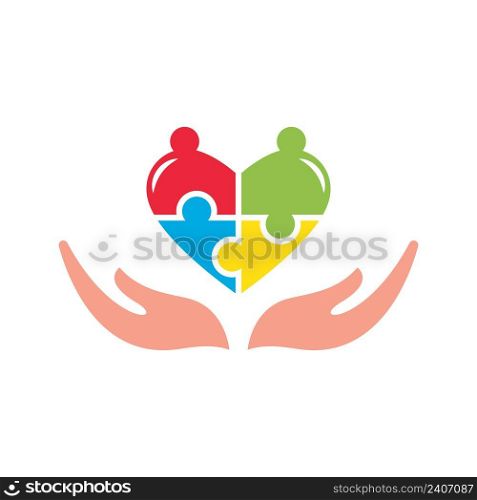Disability logo, family care, or Community care logo vector flat design