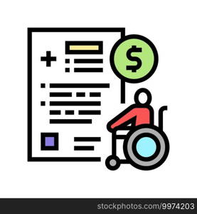 disabled allowance color icon vector. disabled allowance sign. isolated symbol illustration. disabled allowance color icon vector illustration