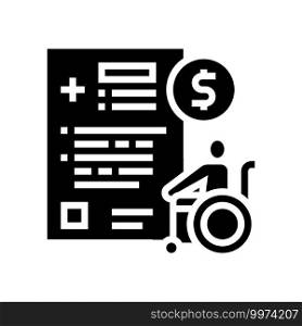 disabled allowance glyph icon vector. disabled allowance sign. isolated contour symbol black illustration. disabled allowance glyph icon vector illustration