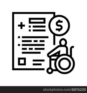disabled allowance line icon vector. disabled allowance sign. isolated contour symbol black illustration. disabled allowance line icon vector illustration