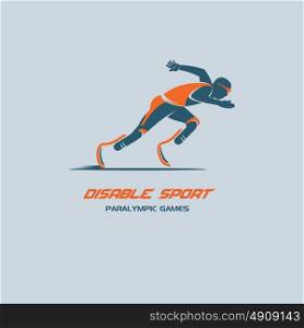 Disabled athlete. Paralympic games. Vector logo.