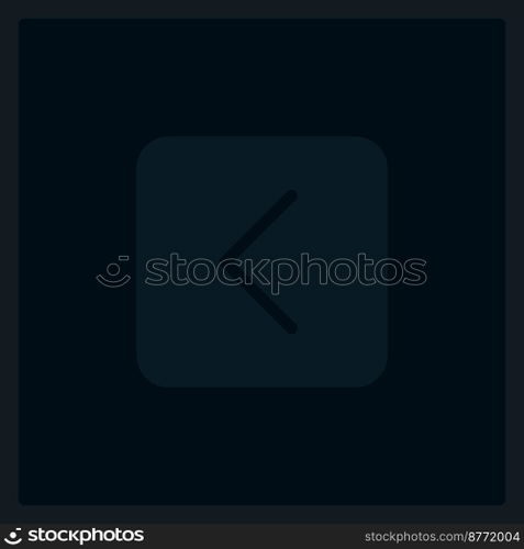 Disabled back direction UI element template. Editable isolated vector dashboard component. Flat user interface. Visual data presentation. Web design widget for mobile application with dark theme. Disabled back direction UI element template