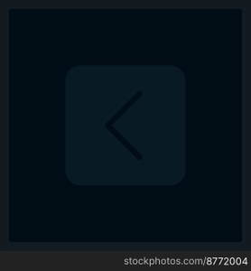Disabled back direction UI element template. Editable isolated vector dashboard component. Flat user interface. Visual data presentation. Web design widget for mobile application with dark theme. Disabled back direction UI element template