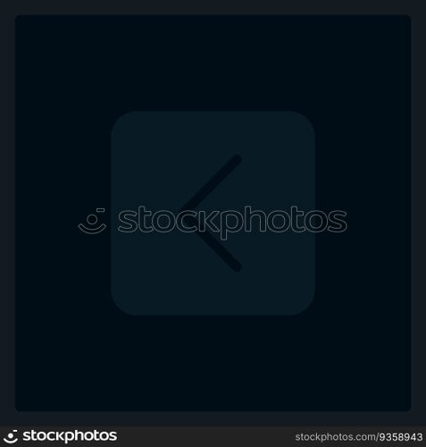 Disabled back direction UI element template. Editable isolated vector dashboard component. Flat user interface. Visual data presentation. Web design widget for mobile application with dark theme. Disabled back direction UI element template
