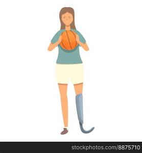 Disabled basketball player icon cartoon vector. Sport training. Physical disability. Disabled basketball player icon cartoon vector. Sport training