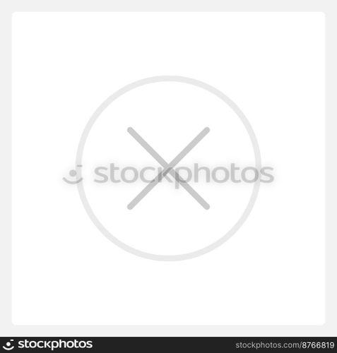 Disabled cancel button UI element template. Editable isolated vector dashboard component. Flat user interface. Visual data presentation. Web design widget for mobile application with light theme. Disabled cancel button UI element template
