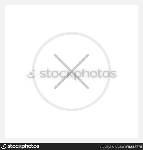 Disabled cancel button UI element template. Editable isolated vector dashboard component. Flat user interface. Visual data presentation. Web design widget for mobile application with light theme. Disabled cancel button UI element template