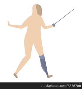Disabled fencing sport icon cartoon vector. Physical disability. Handicap person. Disabled fencing sport icon cartoon vector. Physical disability