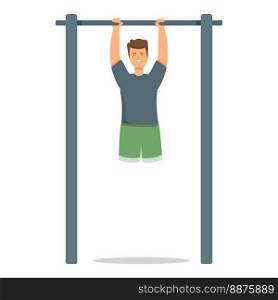 Disabled horizontal bar sport icon cartoon vector. Physical training. Disable person. Disabled horizontal bar sport icon cartoon vector. Physical training