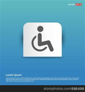 Disabled person icon - Blue Sticker button