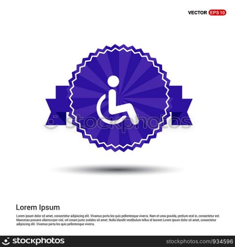 Disabled person icon - Purple Ribbon banner