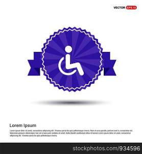 Disabled person icon - Purple Ribbon banner