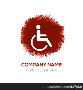 Disabled person icon - Red WaterColor Circle Splash