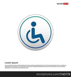 Disabled person icon - white circle button