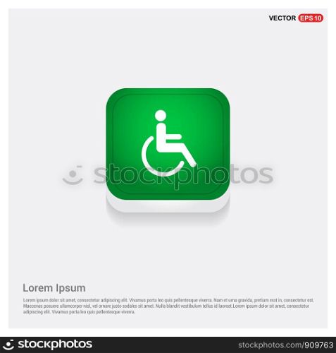 Disabled person iconGreen Web Button - Free vector icon