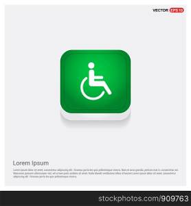 Disabled person iconGreen Web Button - Free vector icon