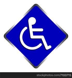 disabled signs square blue colors frame background, sign boards for disability slope path ladder way sign badge for disabled, disabled symbol signs on blue boards template