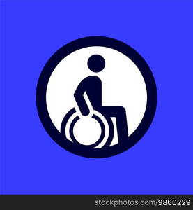 Disabled toilet sign, wc icon in simple style, vector pictogram. Disabled toilet sign, wc icon in simple style