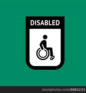 Disabled toilet sign, wc icon in simple style, vector pictogram.. Disabled toilet sign, wc icon in simple style