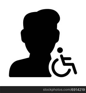 Disabled User, icon on isolated background