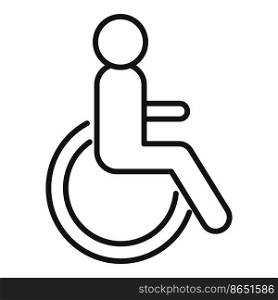 Disabled wc icon outline vector. Toilet restroom. Public door. Disabled wc icon outline vector. Toilet restroom