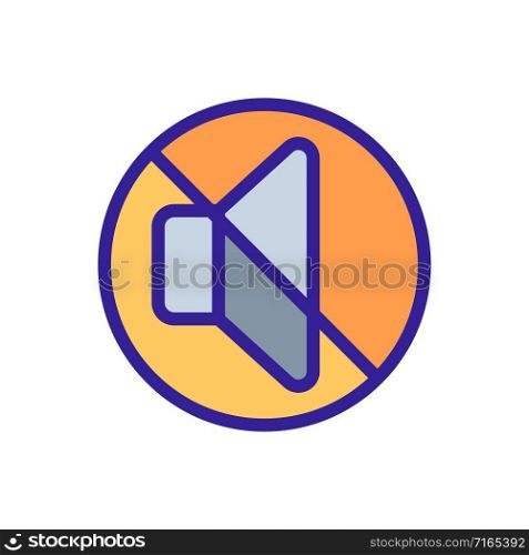 disabling the volume icon vector. A thin line sign. Isolated contour symbol illustration. disabling the volume icon vector. Isolated contour symbol illustration