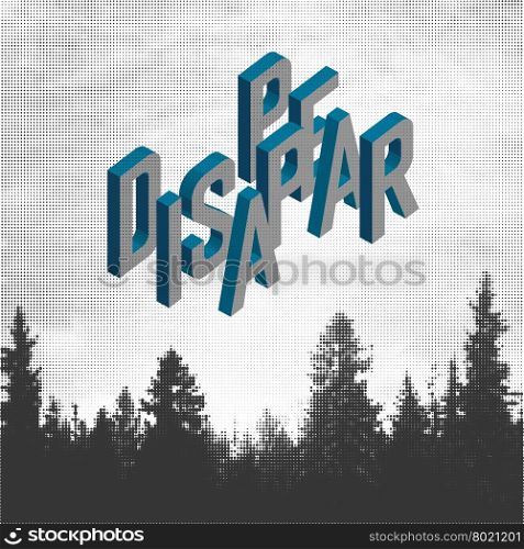 Disappear. Forest Adventures Outdoor Background Concept. Halftone forest background