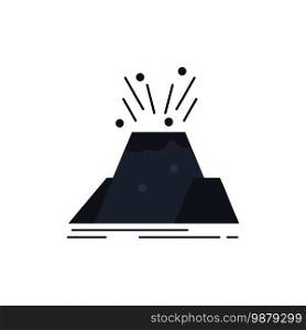 disaster, eruption, volcano, alert, safety Flat Color Icon Vector