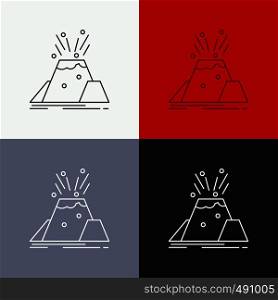 disaster, eruption, volcano, alert, safety Icon Over Various Background. Line style design, designed for web and app. Eps 10 vector illustration. Vector EPS10 Abstract Template background