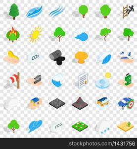 Disaster icons set. Isometric style of 36 disaster vector icons for web for any design. Disaster icons set, isometric style