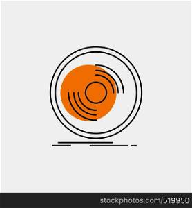Disc, dj, phonograph, record, vinyl Line Icon. Vector EPS10 Abstract Template background