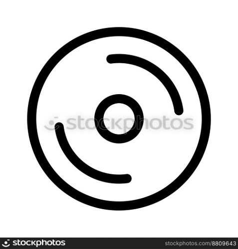Disc icon line isolated on white background. Black flat thin icon on modern outline style. Linear symbol and editable stroke. Simple and pixel perfect stroke vector illustration