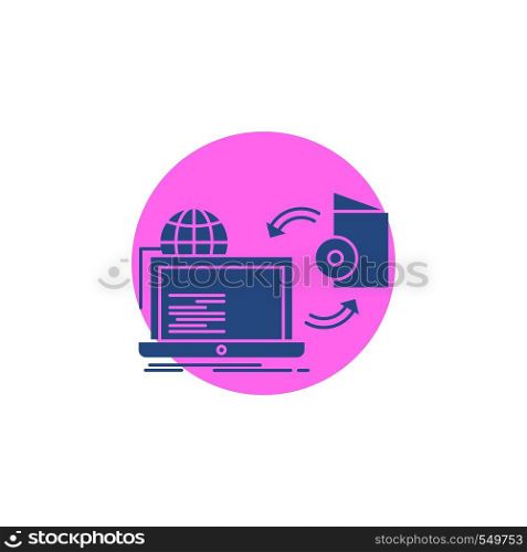 Disc, online, game, publish, publishing Glyph Icon.. Vector EPS10 Abstract Template background