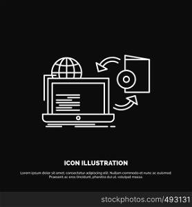 Disc, online, game, publish, publishing Icon. Line vector symbol for UI and UX, website or mobile application. Vector EPS10 Abstract Template background