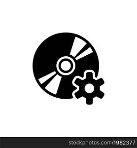 Disc Setting. Flat Vector Icon. Simple black symbol on white background. Disc Setting Flat Vector Icon