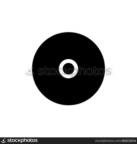 Disc storage black glyph ui icon. Data record device. Simple filled line element. User interface design. Silhouette symbol on white space. Solid pictogram for web, mobile. Isolated vector illustration. Disc storage black glyph ui icon
