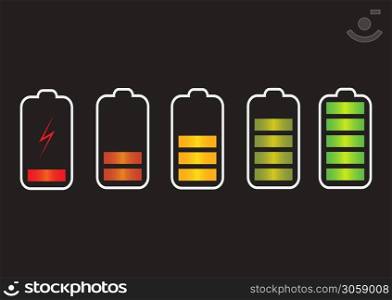 Discharged and fully charged battery of smartphone. Smartphone with battery charge level indicators isolated on background. Vector illustration. Smartphone with battery charge level indicators isolated on background. Vector illustration. Discharged and fully charged battery of smartphone.