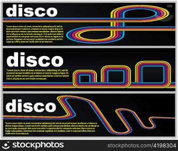 disco banners set vector illustration