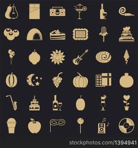 Disco icons set. Simple style of 36 disco vector icons for web for any design. Disco icons set, simple style