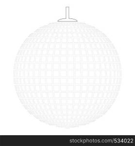 Disco sphere suspended on line rope Discotheque ball Retro night clubs symbol Concept nostalgic party icon outline black color vector illustration flat style simple image