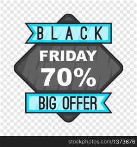 Discount 70 Black Friday sale. icon in cartoon style isolated on background for any web design . 70 Black Friday sale. icon, cartoon style