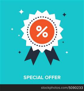 discount. Abstract vector illustration of discount flat design concept.