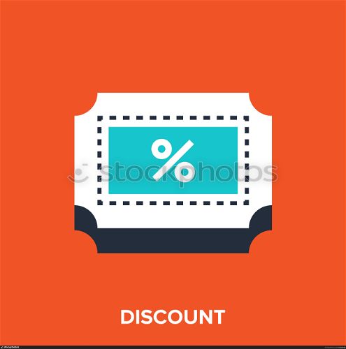 discount. Abstract vector illustration of discount flat design concept.