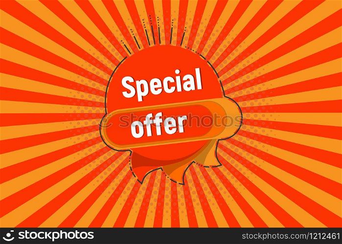 Discount banner shap. Sale coupon bubble icon. Abstract red background. Modern concept design. Banner with offer badge. Vector illustration. Discount banner shap. Sale coupon bubble icon. Abstract red background. Modern concept design. Banner with offer badge. Vector