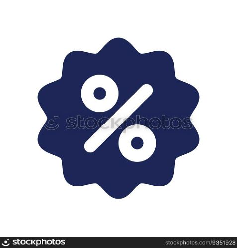 Discount black glyph ui icon. Special offer for customers. Price deduction. User interface design. Silhouette symbol on white space. Solid pictogram for web, mobile. Isolated vector illustration. Discount black glyph ui icon